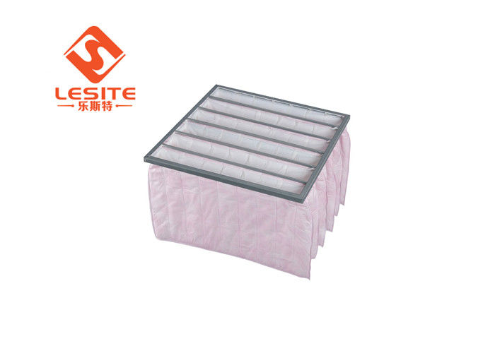El aluminio recicló el aire lavable del bolso del bolsillo H14 filtro color rosado